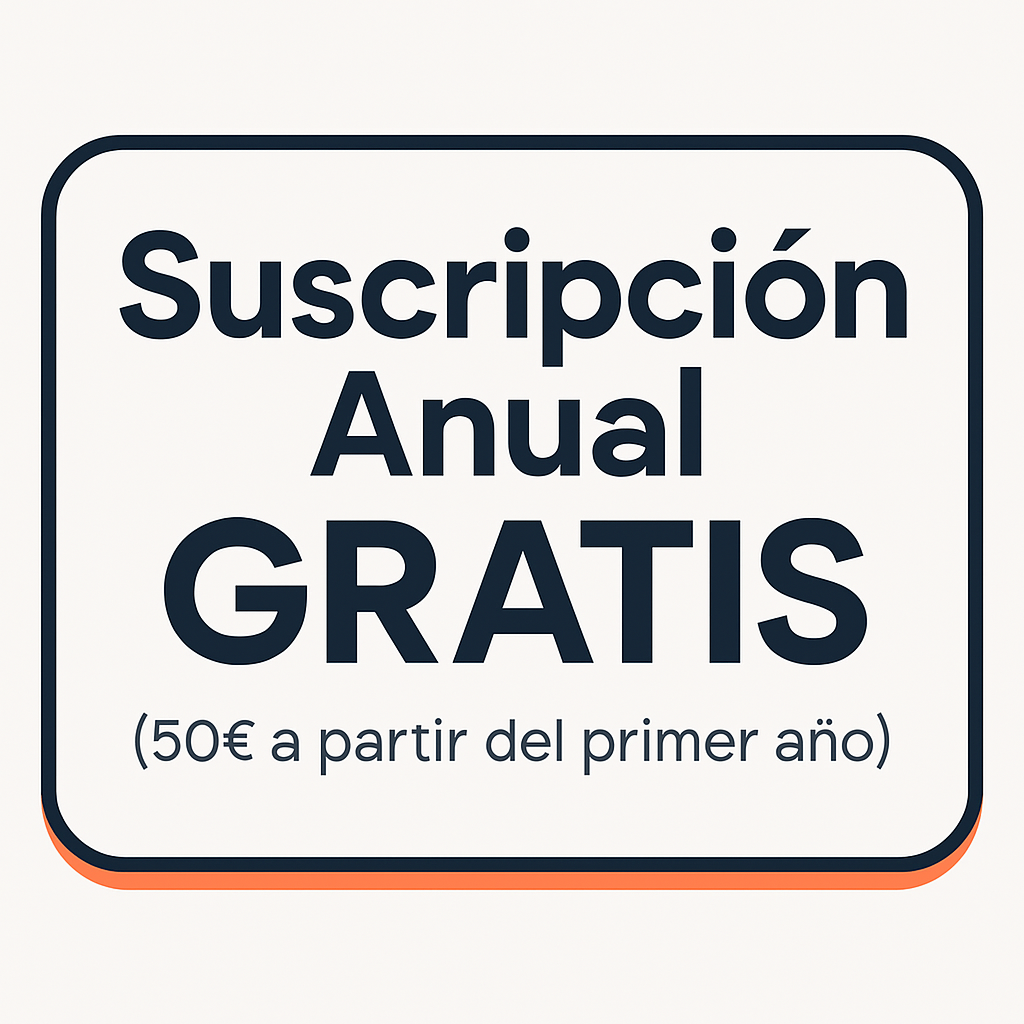 Suscripción Anual GRATIS (49€ a partir del primer año)